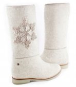 Валенки белые с узором «Снежинка» - купить в интернет-магазине Odensya.ru