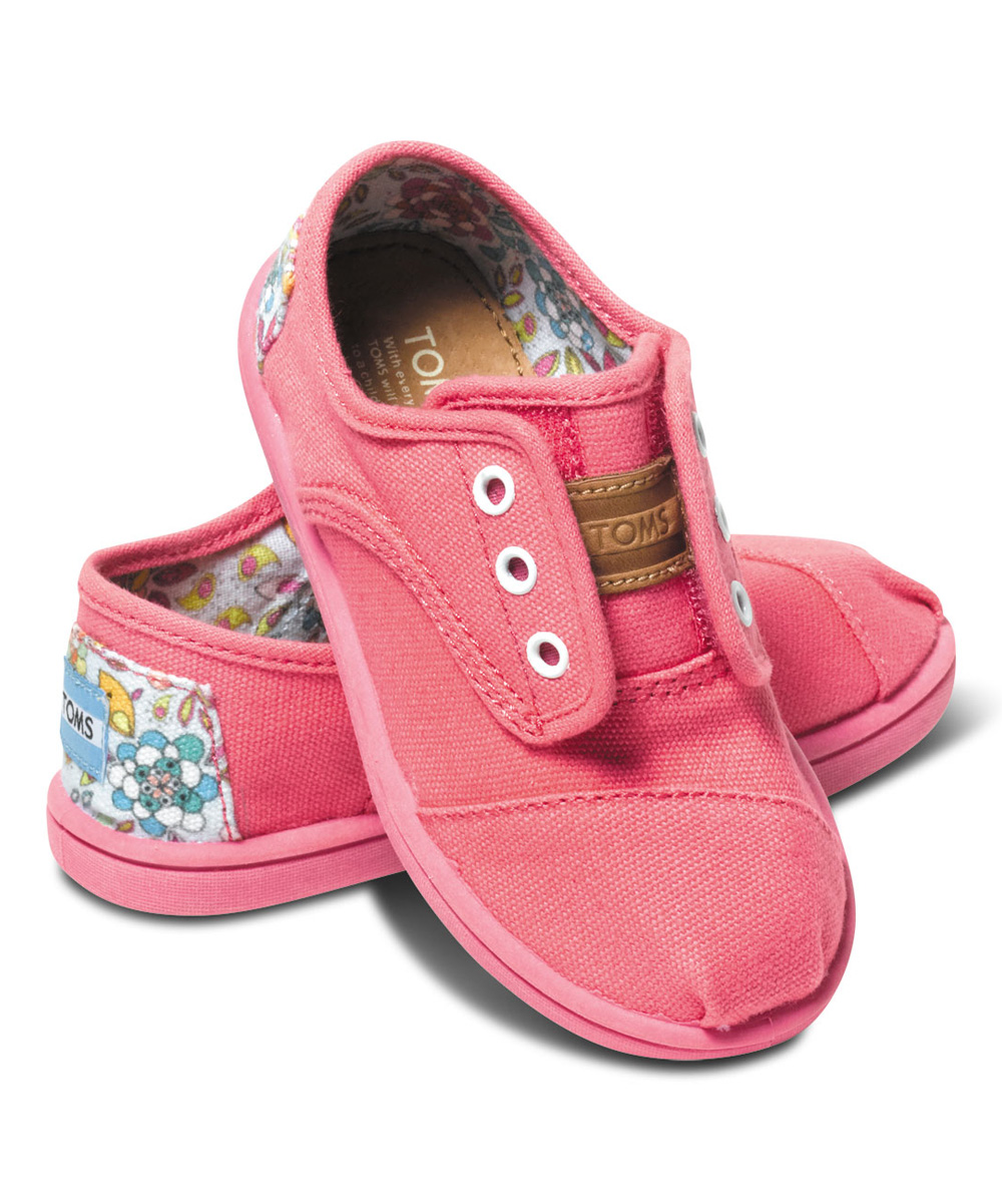 Слипоны детские Cordones Pink Inked Heel-Patch Tiny Toms  - купить в интернет-магазине Odensya.ru