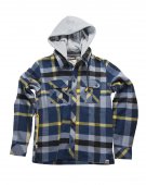 Рубашка швейная с наушниками мужская, синяя DJ3095NVYB0964A - купить в интернет-магазине Odensya.ru