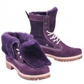 Купить Зимние женские Тимберленды Shearling Fur Fold-Down, фиолетовые Ventura